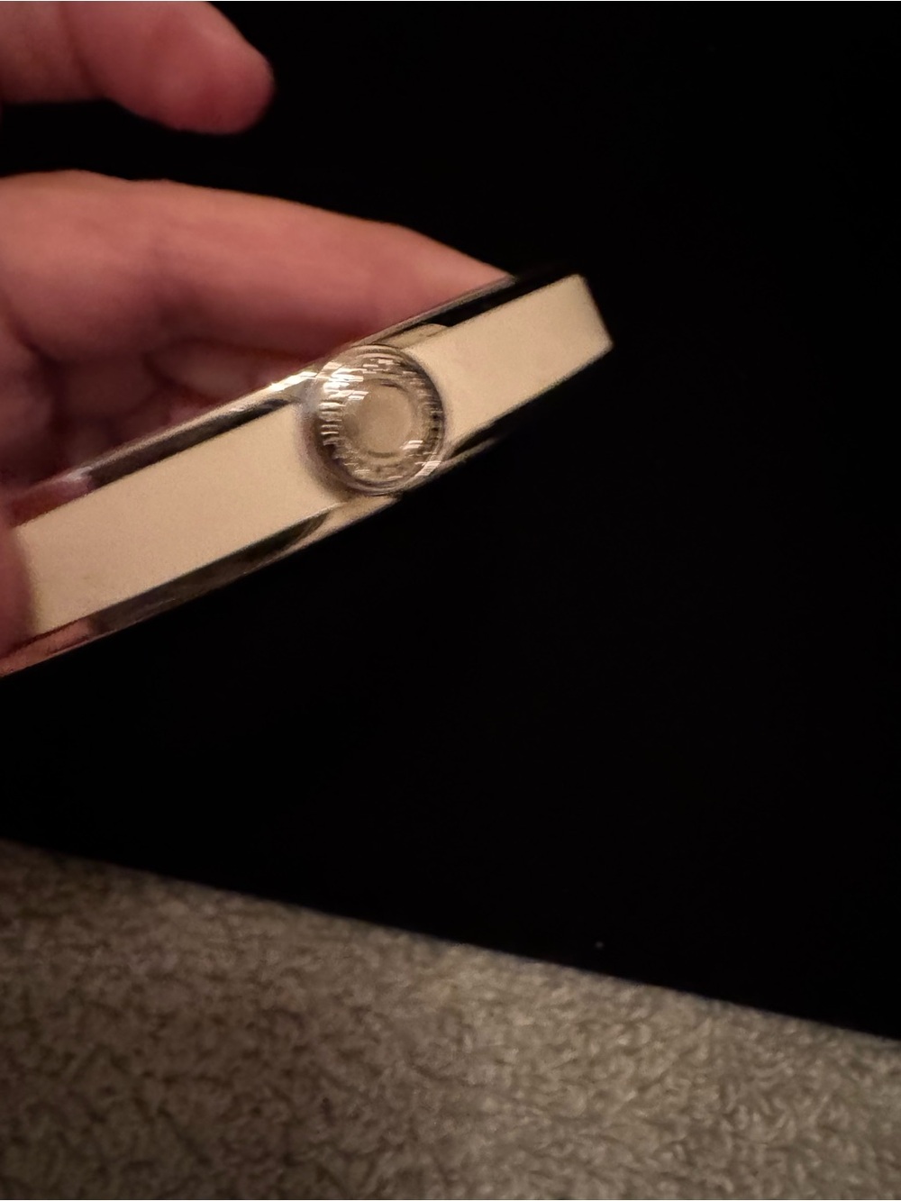 Coach Cream and Silver Enamel Bangle Bracelet